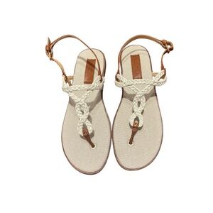 Nautica Women's Braided Rope Sandals Cream